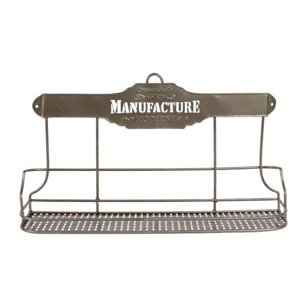ПОЛКА , COMPTOIR DE FAMILLE,  SHELF FOR 4 JARS MANUFACTURE MODERNE GREY 44X12XH25CM IRON, АРТИКУЛ 112340