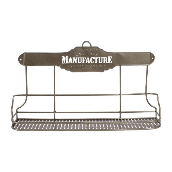 ПОЛКА , COMPTOIR DE FAMILLE,  SHELF FOR 4 JARS MANUFACTURE MODERNE GREY 44X12XH25CM IRON, АРТИКУЛ 112340