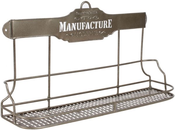 ПОЛКА , COMPTOIR DE FAMILLE,  SHELF FOR 4 JARS MANUFACTURE MODERNE GREY 44X12XH25CM IRON, АРТИКУЛ 112340