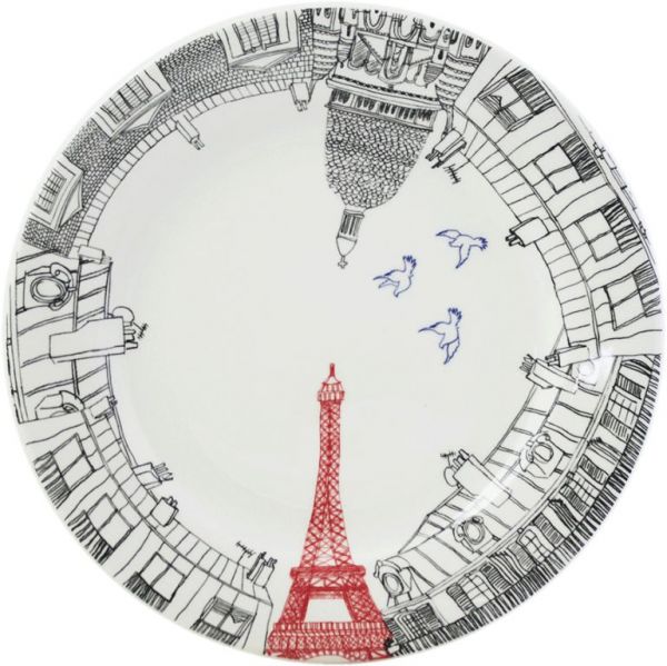 Десертная тарелка Эйфелева башня Д  22 см.,,, Ca C Est Paris, GIEN