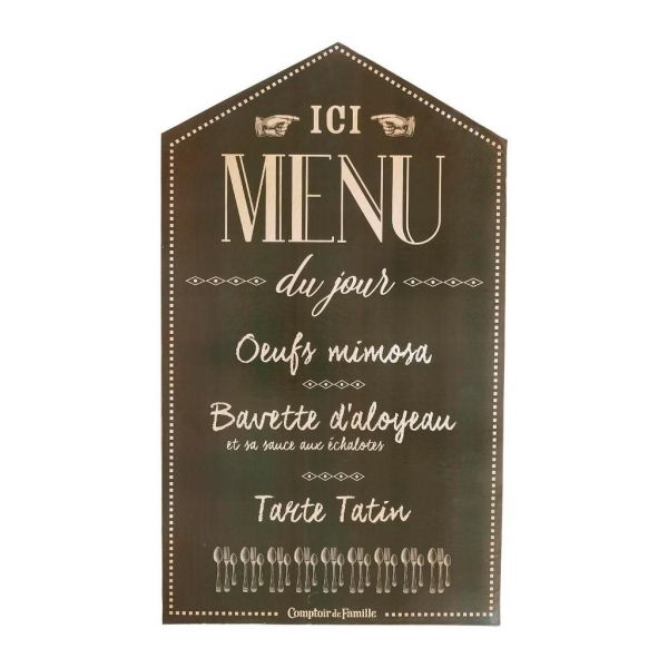 ТАБЛИЧКА, COMPTOIR DE FAMILLE,  METAL PLAQUE MENU SOMMELIER BLACK 28X46CM METAL, АРТИКУЛ 200361