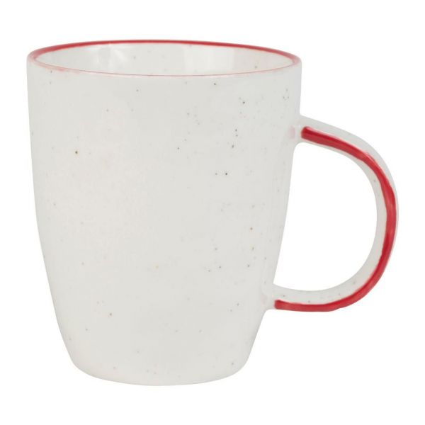 КРУЖКА, COMPTOIR DE FAMILLE,  MUG TESSELE WHITE+RED 35CL-D8.5XH10CM PORCELAIN, АРТИКУЛ 200603