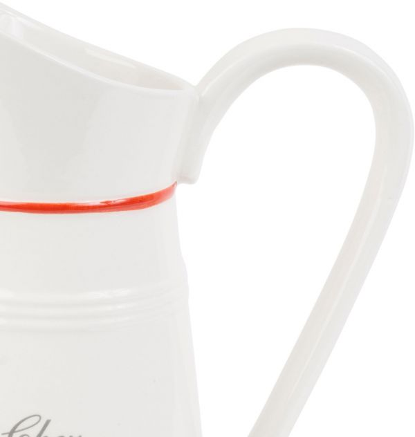 КУВШИН, COMPTOIR DE FAMILLE,  PITCHER GASTON RED+WHITE 1.3L-19X13XH26CM DOLOMITE, АРТИКУЛ 200679