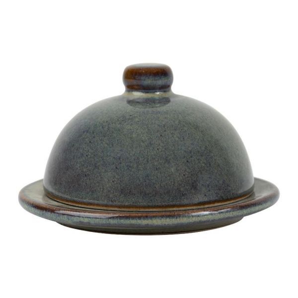 МАСЛЕНКА, COMPTOIR DE FAMILLE,  BUTTER DISH SUZANNE BLUE+GREEN D11.5H7CM STONEWARE, АРТИКУЛ 201233