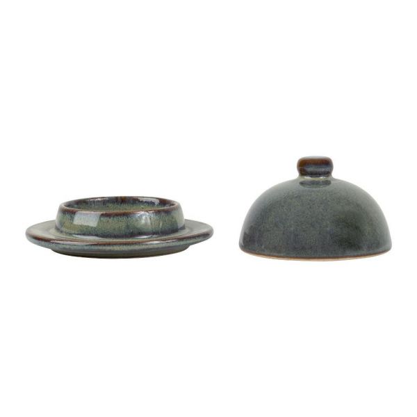 МАСЛЕНКА, COMPTOIR DE FAMILLE,  BUTTER DISH SUZANNE BLUE+GREEN D11.5H7CM STONEWARE, АРТИКУЛ 201233