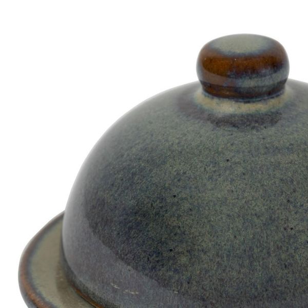 МАСЛЕНКА, COMPTOIR DE FAMILLE,  BUTTER DISH SUZANNE BLUE+GREEN D11.5H7CM STONEWARE, АРТИКУЛ 201233