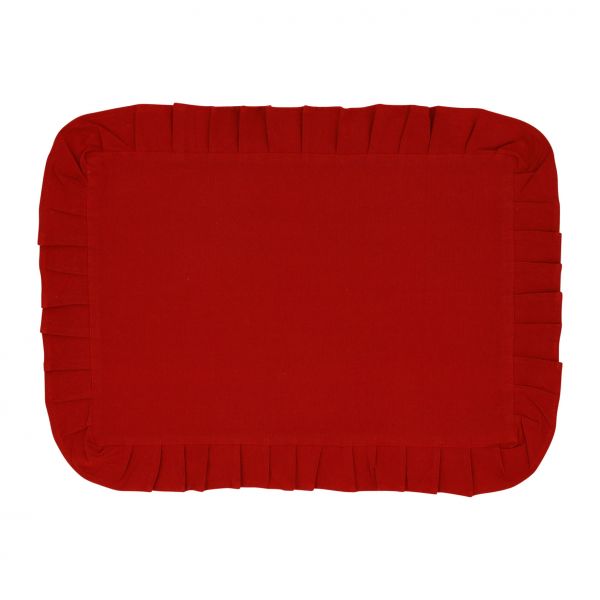 Плейсмат с оборками , красный 45X30 см хлопок Comptoir de Famille