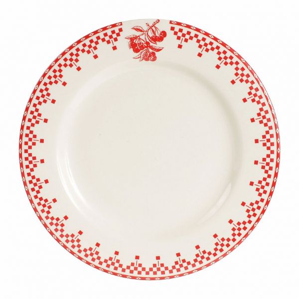 ТАРЕЛКА обеденная "Красные шашечки", COMPTOIR DE FAMILLE,  DINNER PLATE DAMIER RED D27CM EARTHENWARE, АРТИКУЛ 2363