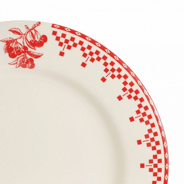 ТАРЕЛКА обеденная "Красные шашечки", COMPTOIR DE FAMILLE,  DINNER PLATE DAMIER RED D27CM EARTHENWARE, АРТИКУЛ 2363