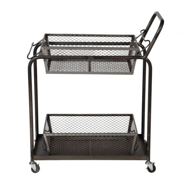 Тележка сервировочная 2 уровня  TROLLEY 2 LEVEL BLACK 76X41X90CM COTE TABLE, Арт.: 24282