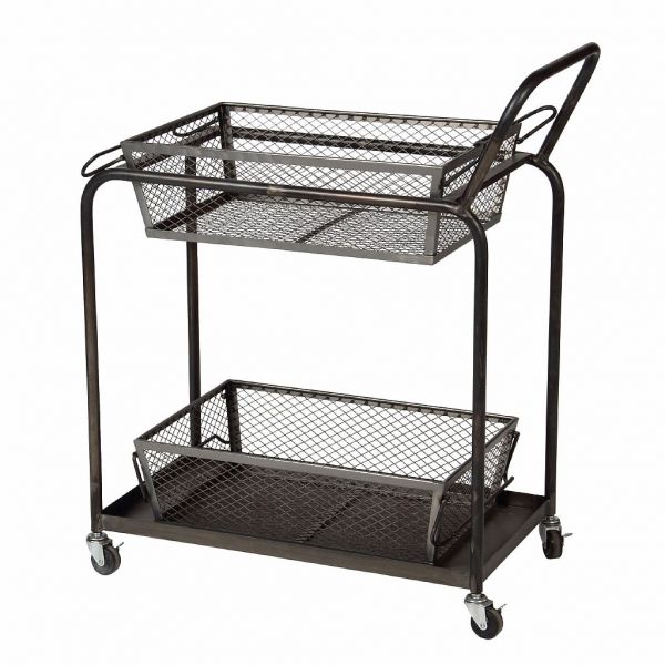 Тележка сервировочная 2 уровня  TROLLEY 2 LEVEL BLACK 76X41X90CM COTE TABLE, Арт.: 24282