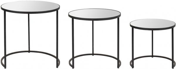 СТОЛ GIGOGNE ИЗ 3Х TABLE SETX3 MILUNE BLACK 54X50,5X50,5+48X45,5X45 COTE TABLE, Арт.: 27587