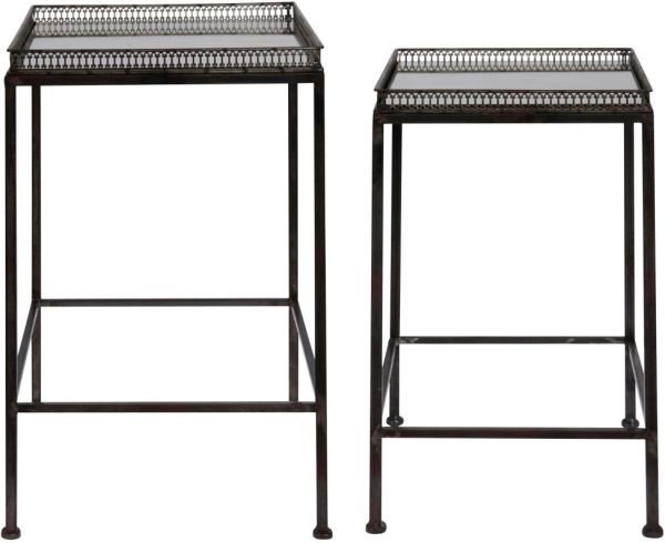 СТОЛ GIGOGNE НАБОР ИЗ 2Х NEST TABLE SETX2 MIGNONNE BRONZE 36X36X56+30X30X52 COTE TABLE, Арт.: 27588