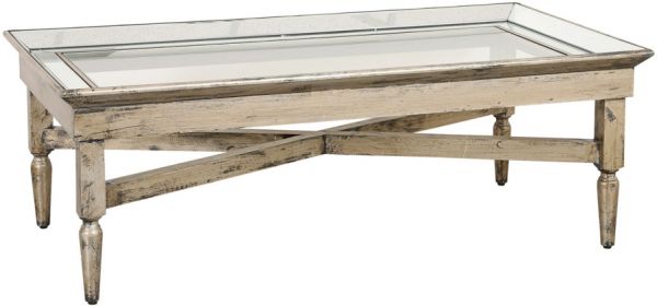 СТОЛ кофейный BOIS MIROI  129.54X69.85X 45.72 см., сосна, МДФ, Зеркало, COTE TABLE, Арт.: 27839