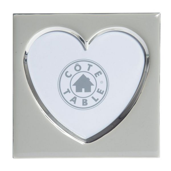 ФОТОРАМКА COEUR PHOTO FRAME HEART CROISIERE TAUPE 11X11 STEEL COTE TABLE, Арт.:28929