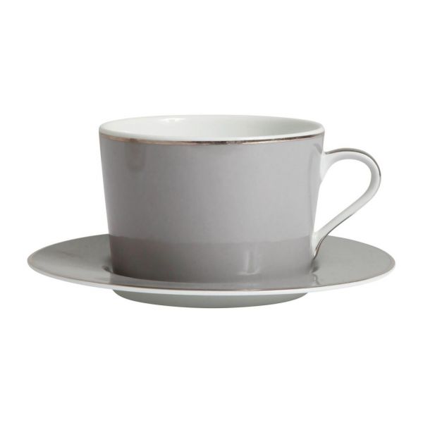 ЧАЙНАЯ ПАРА  BREAKFAST CUP&SAUC GINGER GREY+PLATIN 37CL PORCEL COTE TABLE, АРТИКУЛ 29111