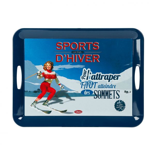 Поднос SPORTS D'HIVER голубой, белый 46X34CM PP