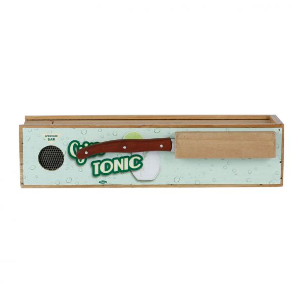 Коробка для салями с ножом GIN TONIC зеленый 31X10.5H7.5 FIR