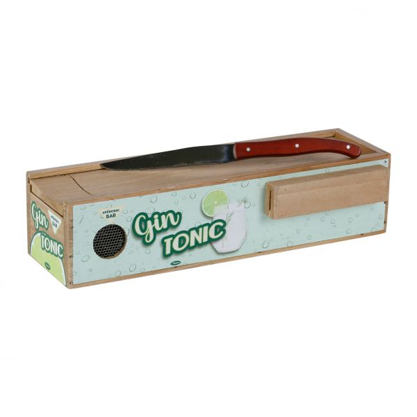 Коробка для салями с ножом GIN TONIC зеленый 31X10.5H7.5 FIR