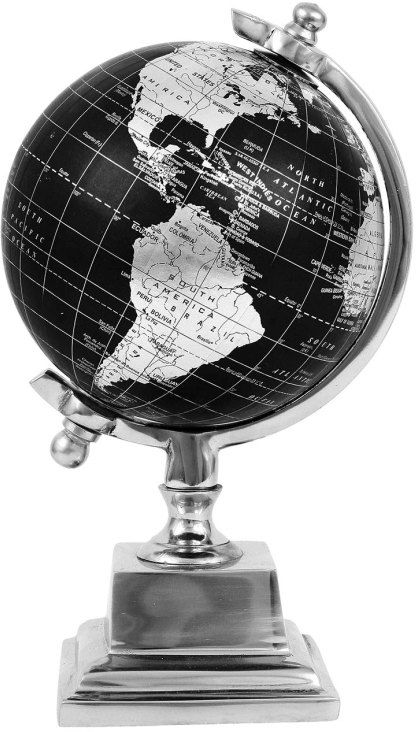 ПРЕДМЕТЫ ИНТЕРЬЕРА/ДЕКОР GLOBE  DECO MAP ALUN SILVER 13X12X24 COTE TABLE, Арт.: 30694