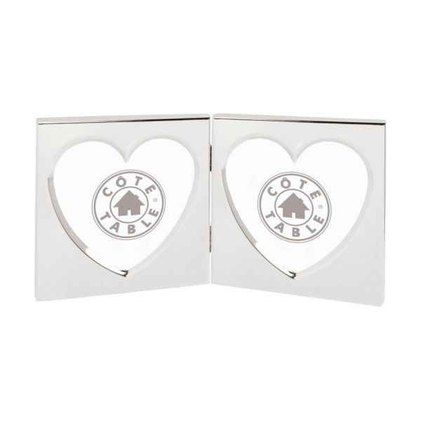 ФОТОРАМКА DOUBLE COEUR PHOTO FRAME HEART METAL ARG SILVER 11X11CM STEEL COTE TABLE, Арт.:31134