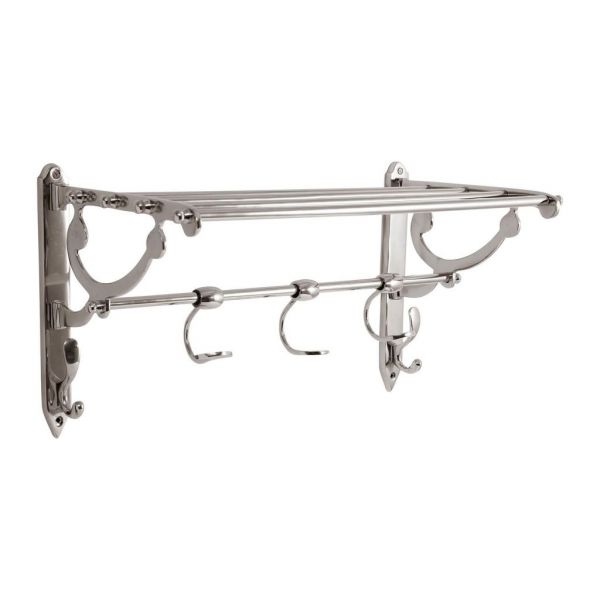 ВЕШАЛКА 3 КРЮЧКОВ И  ЭТАЖЕРКА  COAT RACK 3 HOOKS W/SHELF AUTUN NICKEL 55X27.5XH30 COTE TABLE, Арт.: 31735