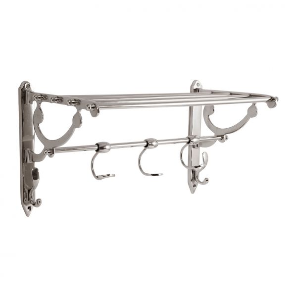 ВЕШАЛКА 3 КРЮЧКОВ И  ЭТАЖЕРКА  COAT RACK 3 HOOKS W/SHELF AUTUN NICKEL 55X27.5XH30 COTE TABLE, Арт.: 31735