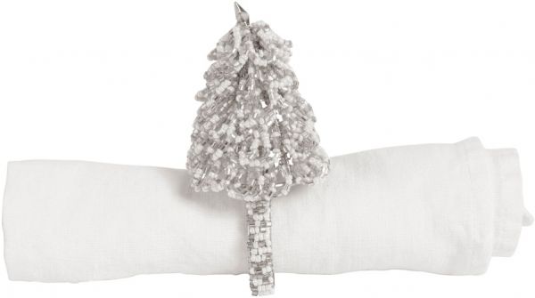 КОЛЬЦО ДЛЯ САЛФЕТКИ  SAPIN NAPKIN RING CHRISTMAS TREE PERLIA WHITE D4CM GLASS COTE TABLE, АРТИКУЛ 33002