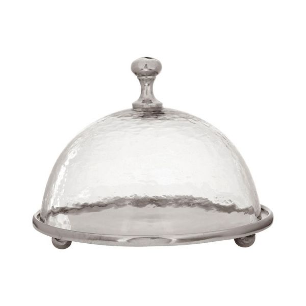 БЛЮДО A КЛОШ  CAKE DISH W/BELL RIVA NATUR D23XH18 ALUMINIUM+GLAS COTE TABLE, АРТИКУЛ 33228