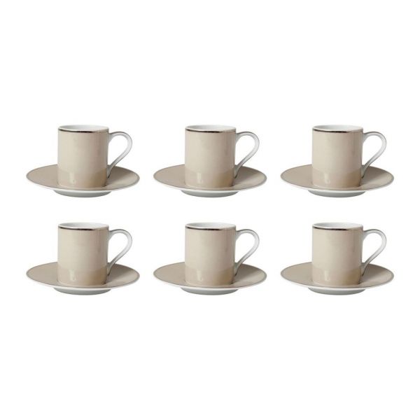 НАБОР 6 ПАРЫ ЧАШЕК   ДЛЯ КОФЕ GIFT BOX CUP/SAUC GINGER PEARL 10CL PORCELAIN COTE TABLE, АРТИКУЛ 33381