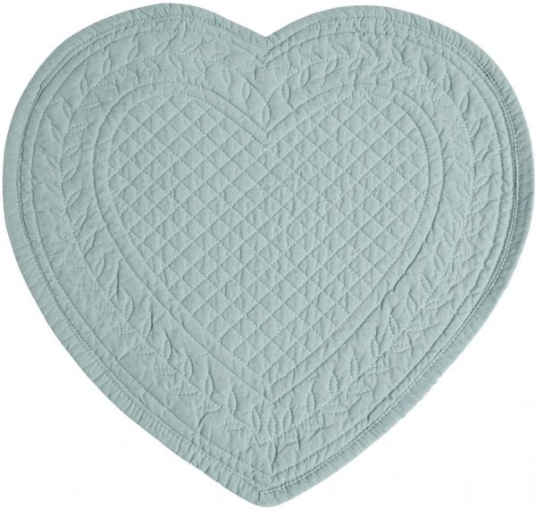 Салфетка подстановочная COEUR  HEART PADDED PLACEMAT BOUTIS SEA GREEN 30CM COTTON COTE TABLE, АРТИКУЛ 33598