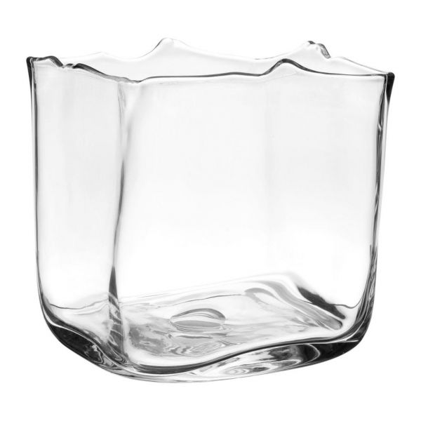 Ваза  CARRE BAS  SQUARE LOW VASE CRESTINA 20X20XH20CM GLASS COTE TABLE, арт.: 33614