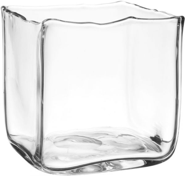 Ваза  CARRE BAS  SQUARE LOW VASE CRESTINA 20X20XH20CM GLASS COTE TABLE, арт.: 33615