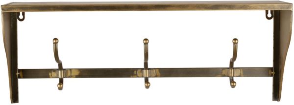 ВЕШАЛКА 3 КРЮЧКОВИ ЭТАЖЕРКА  COAT RACK 3 HOOK W DAGENHAM GOLD 56.5X21.5X16CM I COTE TABLE, Арт.: 33632