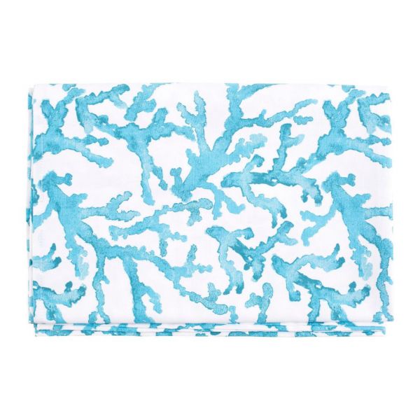 СКАТЕРТЬ  TABLECLOTH ESTRAN TURQUOISE+WHITE 160X160 COTTON COTE TABLE, АРТИКУЛ 34005