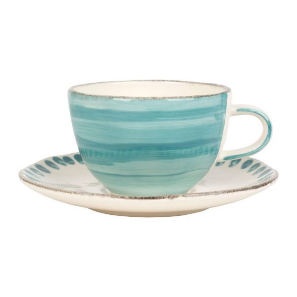 ЧАЙНАЯ ПАРА COFFE PAIR CUP  TAOLAE TURQUOISE 35.5CL EARTHENWAR COTE TABLE, АРТИКУЛ 34065