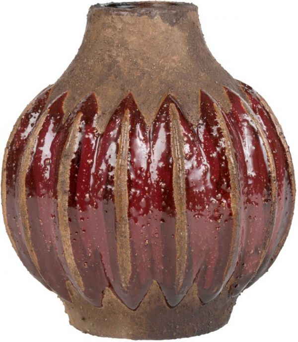 Ваза   VASE BURGAU GARNET RED D14XH15.5CM STONEWARE COTE TABLE, арт.: 34339