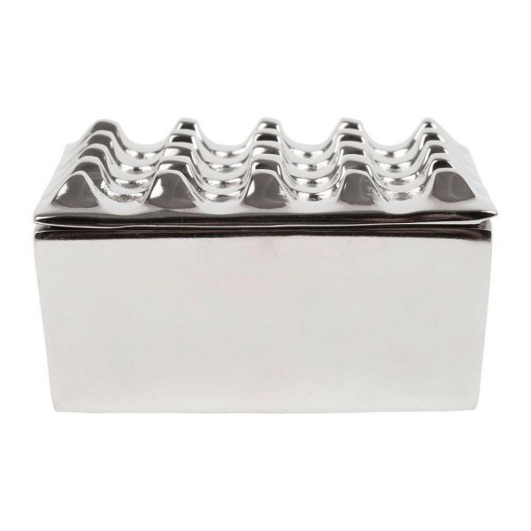 ПЕПЕЛЬНИЦА  ASHTRAY RIVA SILVER GREY 13X13XH6.5CM ALUMINIUM COTE TABLE, Арт.: 34355