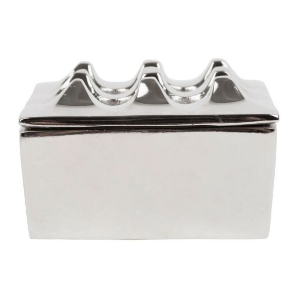 ПЕПЕЛЬНИЦА  ASHTRAY RIVA SILVER GREY 9X9XH4.5CM ALUMINIUM COTE TABLE, Арт.: 34356