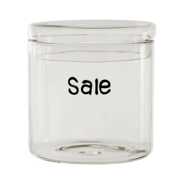 ГОРШОК "SALE" POT SALE VOIDITA BLACK D11XH10CM GLASS COTE TABLE, АРТИКУЛ 34381