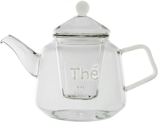 ЧАЙНИК HAUTE "THE" TEAPOT THE VOIDITA WHITE 1L 22.5X13XH17.5CM GLASS COTE TABLE, АРТИКУЛ 34384