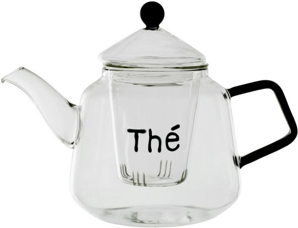 ЧАЙНИК HAUTE "THE" TEAPOT THE VOIDITA BLACK 1L 22.5X13XH17.5CM GLASS COTE TABLE, АРТИКУЛ 34385