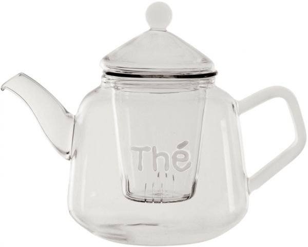 ЧАЙНИК HAUTE "THE" TEAPOT THE VOIDITA WHITE 45CL 17X10XH13CM GLASS COTE TABLE, АРТИКУЛ 34386