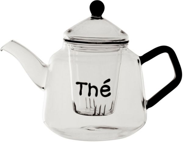 ЧАЙНИК HAUTE "THE" TEAPOT THE VOIDITA BLACK 45CL 17X10XH13CM GLASS COTE TABLE, АРТИКУЛ 34387