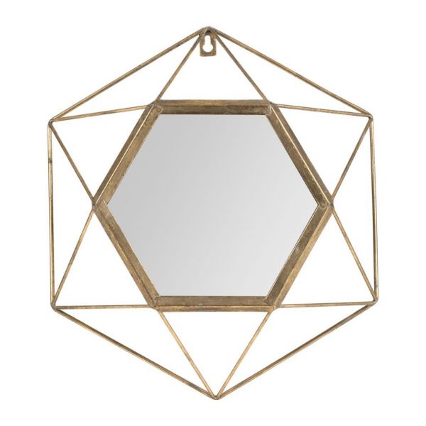 Зеркало ШЕСТИУГОЛЬНОЕ HEXAGON MIRROR BELISAMA GOLD 35X40X9CM IRON+MIRROR COTE TABLE, Арт.: 34412