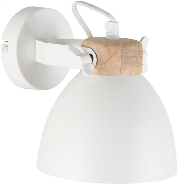 НАСТЕННАЯ ЛАМПА   WALL LAMP MATT LOWRI WHITE 17X22X17 E27 IRON+MANGO COTE TABLE, Арт.:  34457