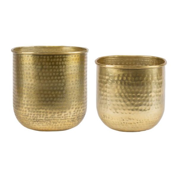 Кашпо НАБОР ИЗ 2Х FLOWER POT X2 PADMA GOLD 30XH30+20XH20 ALUMINIUM COTE TABLE, арт.: 34460