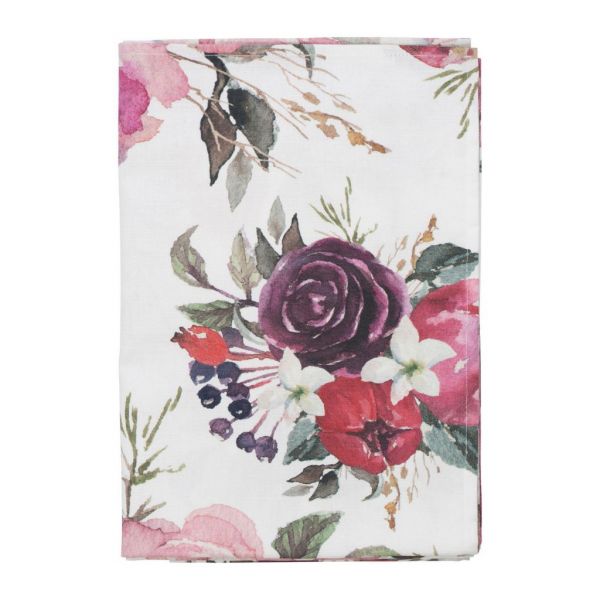 СКАТЕРТЬ  TABLECLOTH FLORISIA PINK+WHITE 160X160CM COTTON COTE TABLE, АРТИКУЛ 34547