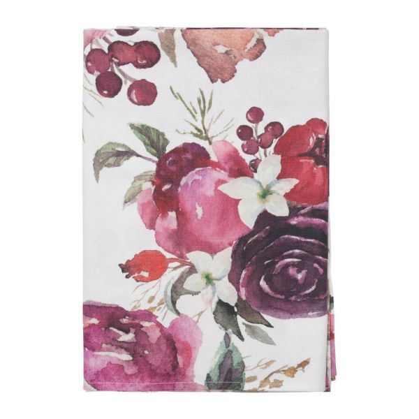 СКАТЕРТЬ  TABLECLOTH FLORISIA PINK+WHITE 260X160CM COTTON COTE TABLE, АРТИКУЛ 34548