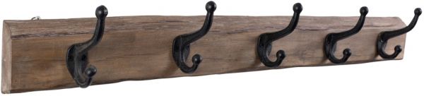 ВЕШАЛКА 5 КРЮЧКОВ COAT RACK 5/H TRAPPEUR NAT+BLAK 85X10X13 WOOD+IRON COTE TABLE, Арт.: 34572